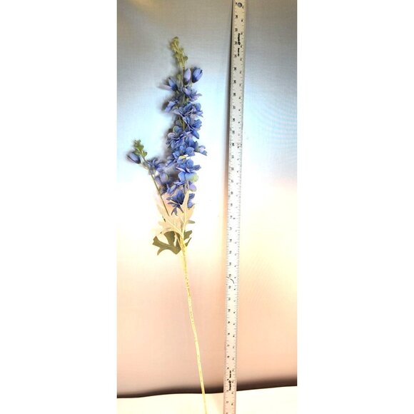 Artificial Blue Delphinium Silk Flowers With Greenery For Floral Arrangements & - Picture 6 of 8